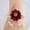 Deep red, variant on Elegant Daisy Flower Bracelet for Brides and Bridesmaids - Gold Leaf Bead Stretch Bracelet with Rhinestone Centerpiece