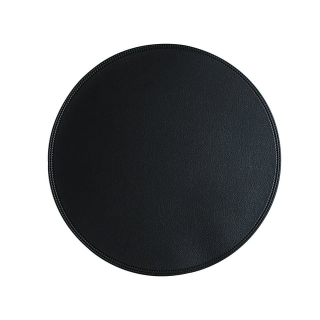 Round Faux Leather Placemat 15 in Diameter Solid Color Coffee Table Mat Kitchen Table Mat Easy To Clean
