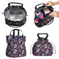 thumbnail image 2 of Skull and Rose Gothic Pattern Drawstring Insulated Lunch Bag for Women, Stain-Resistant Large Lunch Tote with Multi-Pockets for Work Office, 2 of 6