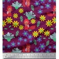 thumbnail image 1 of Soimoi Polyester Crepe Fabric Leaves,Floral & Fox Cartoon Print Sewing Fabric Yard 42 Inch Wide, 1 of 1