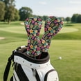 thumbnail image 3 of Yuyamidu Tropical Hibiscus Golf Club Head Cover Colorful Flowers Golf Head Protective Cover Waterproof PU Leather Driver Fairway Wood Hybrid Head Cover for Women, 3 of 7