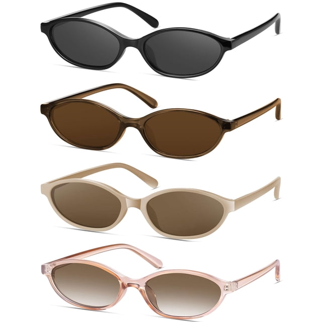 Gafas de sol retro ovaladas de ojo de gato para mujer con protección UV400