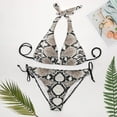 thumbnail image 4 of SKQIT Snake Skin Print 2 Piece Sexy Halter Bathing Suits Low Waisted Triangle Swimwear Women's Bikini Set Swimsuit, 4 of 7