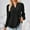 Black, variant on TAGOLD Womens 3/4 Long Sleeve Summer Tops, Women's Fashion Solid V-Neck Long Sleeve Loose T-shirt Top