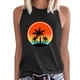 thumbnail image 1 of Gibobby Mujeres Casual Cocotero Impresión Mangas Cuello Redondo Camiseta Suelta Blusa Tops(Negro,XG), 1 of 4