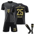thumbnail image 1 of Nueva temporada Fc Bayern Munich Soccer All Black T-shirts Jersey Home Jersey Set para ni?os jóvenes adultos-7 ZefeiWu 8390612509070, 1 of 1