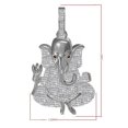 thumbnail image 3 of Real Diamond Lord Ganesha Ganpati God Shri Ganesh Hindu Pendent White Gold Charm Chain Set, 3 of 6