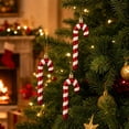 thumbnail image 3 of 6PCS Christmas Candy Cane Ornaments for Tree Decor, Vintage Glitter Baubles for Wreath Garland, Shatterproof Classic Candy Decorations for Holiday Party Decor, 4.9IN, 3 of 5
