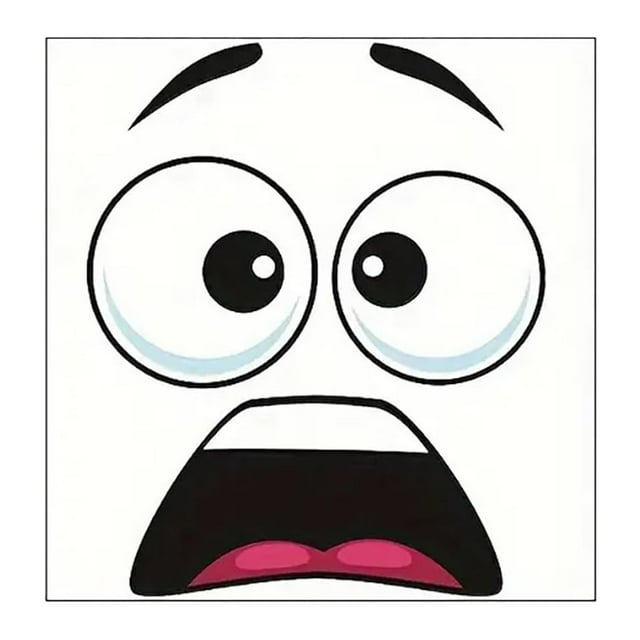 3D Surprised Face Toilet Decal Funny Bathroom Sticker Lid Cover Durable Restroom Decoration