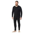 thumbnail image 3 of Men's Cuddl Duds® Midweight Waffle Thermal Performance Base Layer Crew Top Color: Dark Olive Size: L, 3 of 4