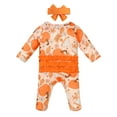 thumbnail image 5 of Zshosam Clothes Girl Rompers Newborn Baby Girls Rompers Knit Round Neck Long Sleeve Infant Fall Jumpsuits Coming Home Romper Size 0 3 Months,(Orange 0-3 Months), 5 of 8