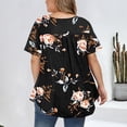 thumbnail image 3 of Askfv Women Tunic Tops for Women Short Sleeve Floral Blouses Button up Henley Shirts, 3 of 3