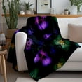 thumbnail image 4 of Dark Literary Butterfly Flannel Blanket - Ultra Soft Warm All Seasons, Machine Washable for Sofa Bed Travel Camping Office Chair Digital Print, 4 of 8