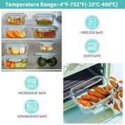 14 Pcs Glass Food Storage Containers, Meal Prep, Airtight Bento Boxes Lunch Box with Leak Proof Locking Lids, Microwave/Oven/Freezer/Dishwasher Safe, BPA Free