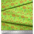 thumbnail image 3 of Soimoi Poly Georgette Fabric Leaves & Aster Floral Printed Fabric 1 Yard 52 Inch Wide, 3 of 3