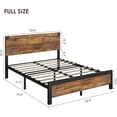thumbnail image 4 of Ourlova Full Bed Frame Platform Full Size Bed Frame with Wood Headboard Metal Full Bed Frame with Under Bed Storage and Support Legs Noise Free No Box Spring Needed Easy Assembly-Rustic Brown, 4 of 8