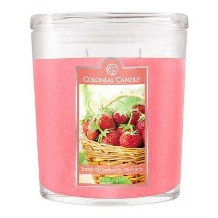 Fragranced in-line Container CC022.1234 22oz. Oval Fresh Strawberry Rhubarb Candles - Pack of 2