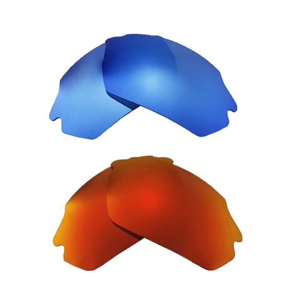 Walleva 2 Paris Polarized Replacement Lenses For Smith Parallel Max Sunglasses-Fire Red   Ice Blue