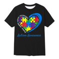 thumbnail image 4 of Autism Awareness Shirt Men: Autism Acceptance T Shirt Autism Support Inspirational Short Sleeve Tee Tops(Black,L), 4 of 4