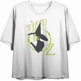 thumbnail image 3 of Wizard Of Oz Wicked Witch Logo  Women's White Crew Neck Short Sleeve Crop Tee-XL, 3 of 4