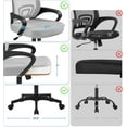 thumbnail image 4 of SEEKOL Ergonomic Office Chair Mid Back Computer Chair Mesh Desk Chair with Lumbar Support Armrest Executive Rolling Swivel Adjustable Task Chair for Adults, Grey, 4 of 9
