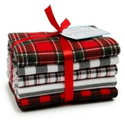 Create It 18"x21" Cotton Flannel Plaid Precut Sewing & Craft Fabric Bundle, Red 5 Piece
