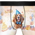thumbnail image 4 of Watercolor Cocker Spaniel Happy Birthday Celebration Balloons Gift Party All Over Print Boxer Briefs Underwear for Men Dad Cockers Dog Lover Gifts - 00028, 4 of 6