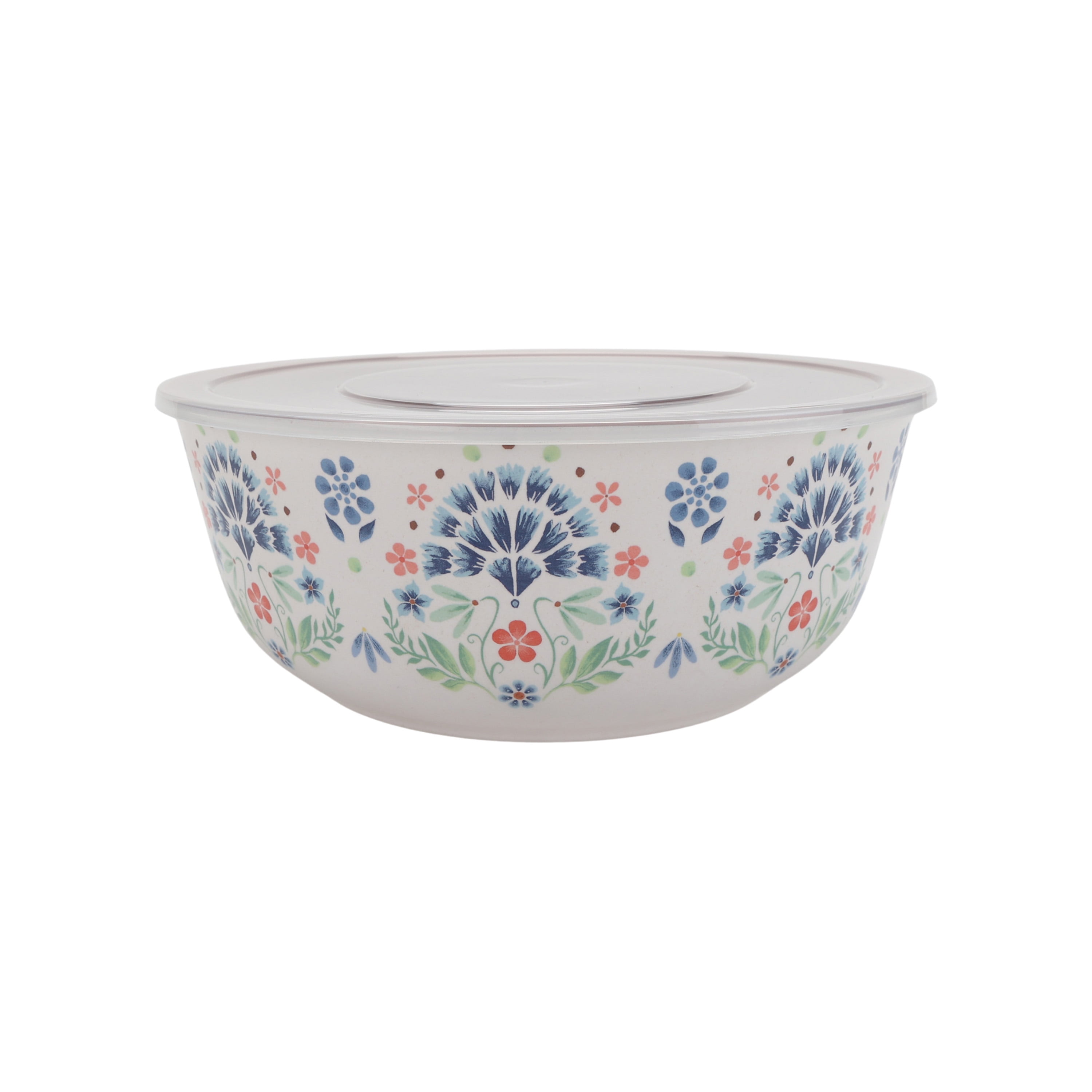 The Pioneer Woman Hattie 6-Piece Bamboo Melamine Bowl Set with Lids, Multicolor