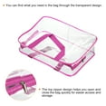 thumbnail image 4 of Uxcell L Size Clear Toiletry Bag Makeup Cosmetic Pouch with Zipper Handle, Rose Red, 4 of 6