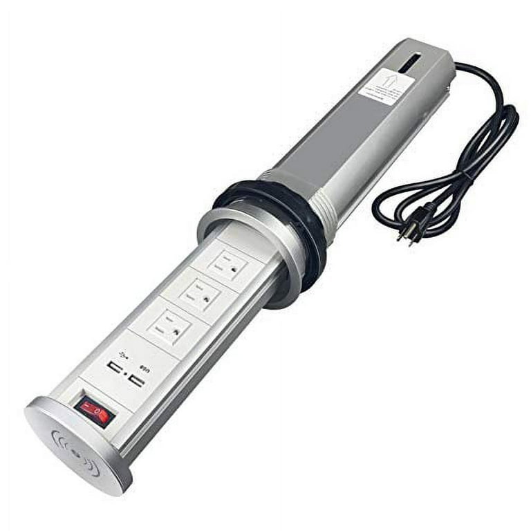 Countertop Waterproof Pop Up USB-A/C 4 Power, Qi Charging, White