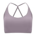 thumbnail image 6 of Women V Neck Sports Bras CrissCross Strappy Wirefree Padded Low Yoga Gym Bra Workout Crop Tops Yoga Clothes for Women Bra of Top Supportive Seamless Bra Womens Workout Items Comfort Yoga Running Bra, 6 of 7