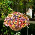 thumbnail image 3 of Artificial Hanging Flowers in Basket,Fake Daisy Plants Arrangement,inch Coconut Lining Basket Hanging Plant,Outdoor Indoor Patio Lawn Garden Porch Spring Decor (Dark Purple), 3 of 5