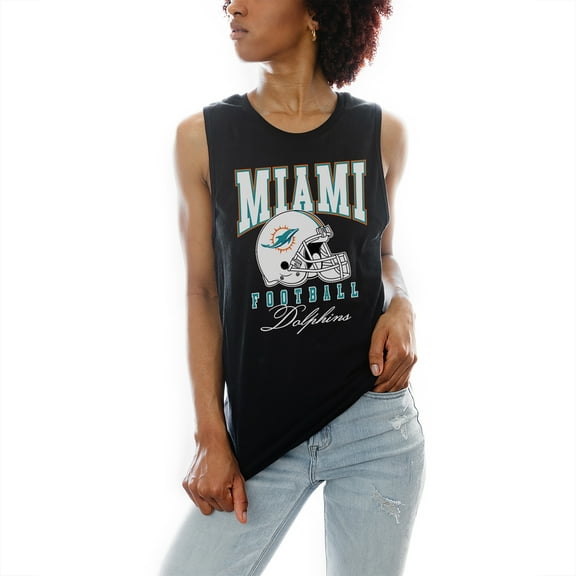 Women's Gameday Couture Black Miami Dolphins Preseason Opener Racerback Tank Top
