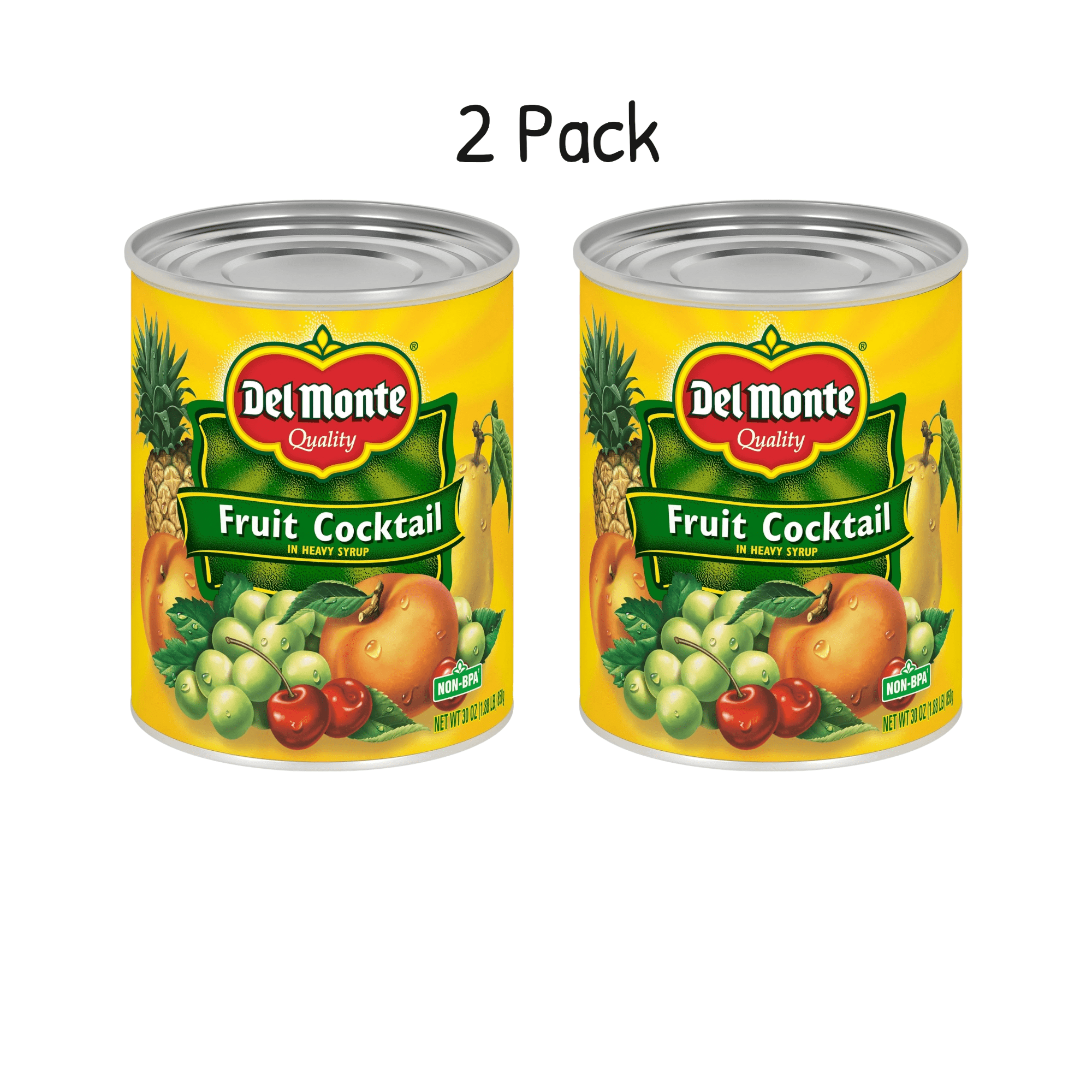 ( 2 Pack ) Del Monte Quality Fruit Cocktail in Heavy Syrup, 30 oz