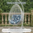 thumbnail image 4 of TOPCHANCES Egg Chair Cushion Only, Water-Resistant Outdoor Rocking Chair Cushion, Thick Papasan Seat Cushion with Ties for Patio, Porch, Balcony, Garden (Leaves), 4 of 9