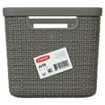 thumbnail image 6 of Curver Jute Narrow Gray Plastic Decorative Storage Basket, 13.6 in x 6.7 in x 5.7 in, 6 of 7