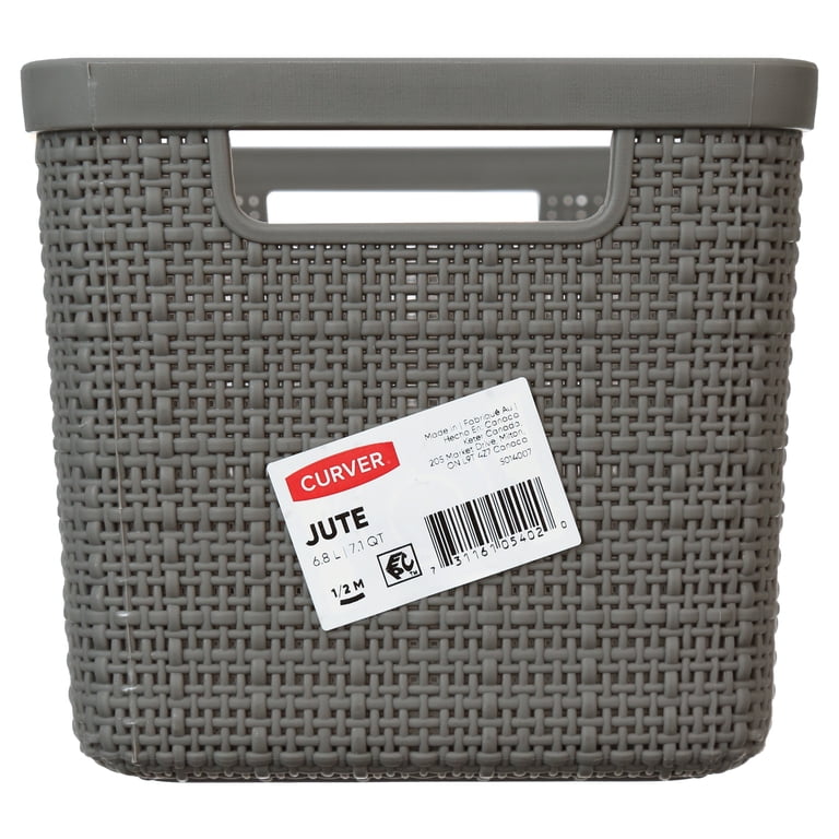 Curver Jute Narrow Storage Baskets, Gray, 4-Pack photo 7