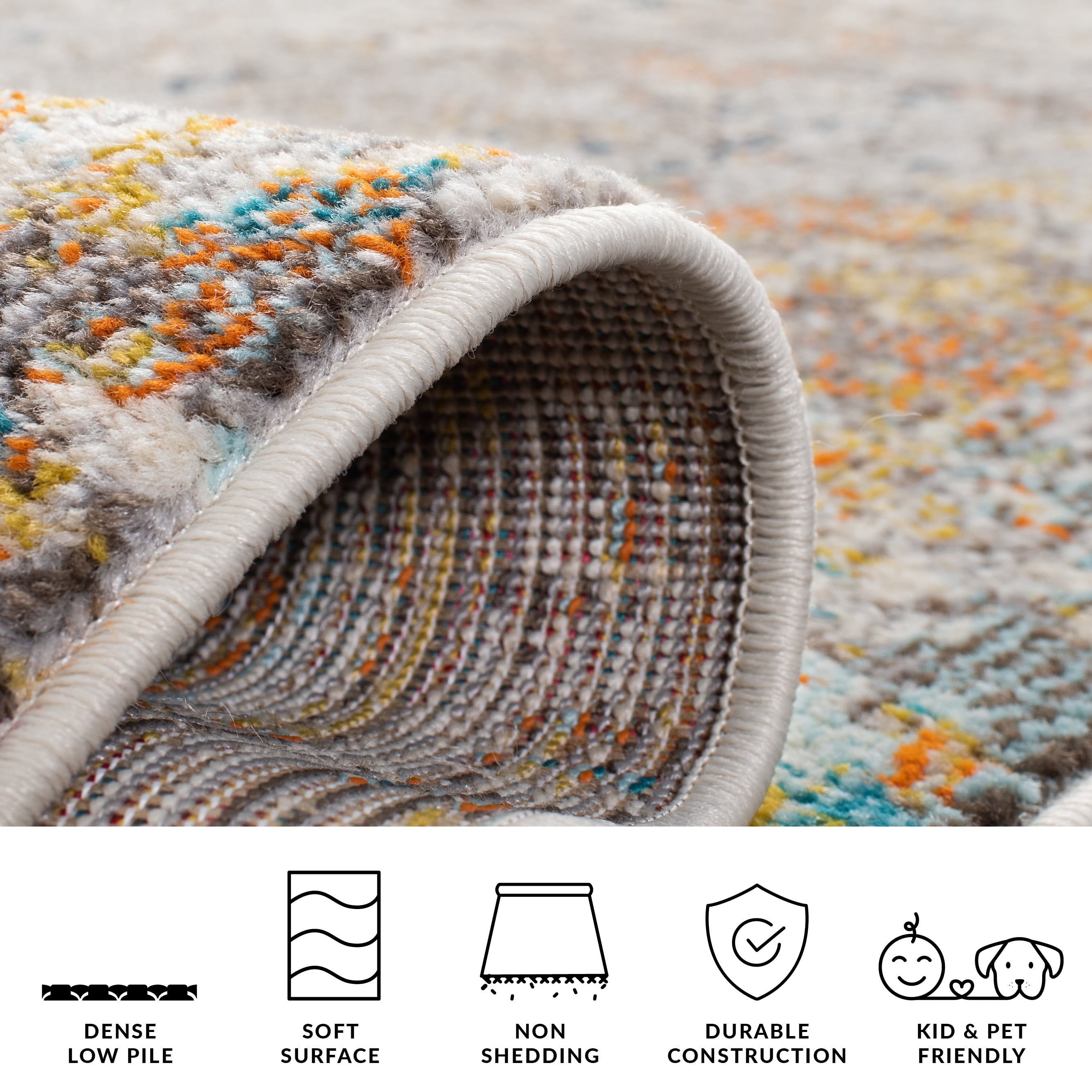 Safavieh Madison Nita Abstract Area Rug, Gray/Gold, 6'7" x 6'7" Round