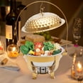 thumbnail image 5 of Gold Stainless Steel Chafing Dish with Hanging Lid, 4.5L Capacity, Fuel-Powered, Easy to Carry, Ideal for Buffets, Banquets, Family Gatherings & Outdoor Events, 5 of 11