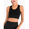 thumbnail image 2 of FANNYC Women's Seamless High Impact Sports Bra Stretch Padded Racerback Sports Bra Openwork Mesh Workout Activewear Crop Tank Tops Longline Running Gym Fitness Yoga Bras With Removable Cups, 2 of 7