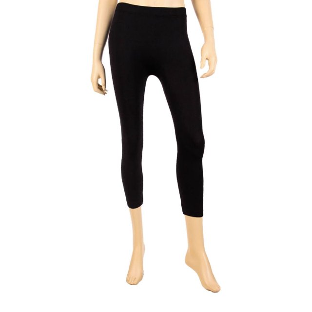 LAVRA Femmes Capri Mollet Longueur Couleur Leggings-Noir