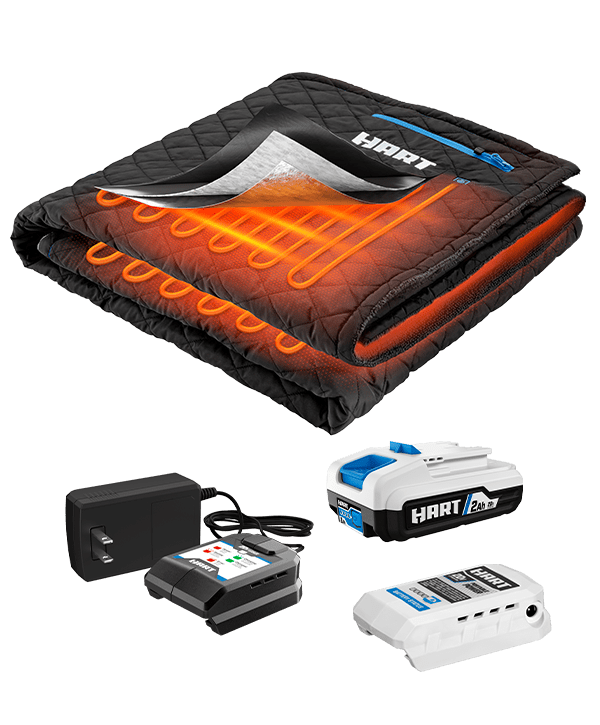 HART 20Volt Cordless Heated Blanket Kit, Black