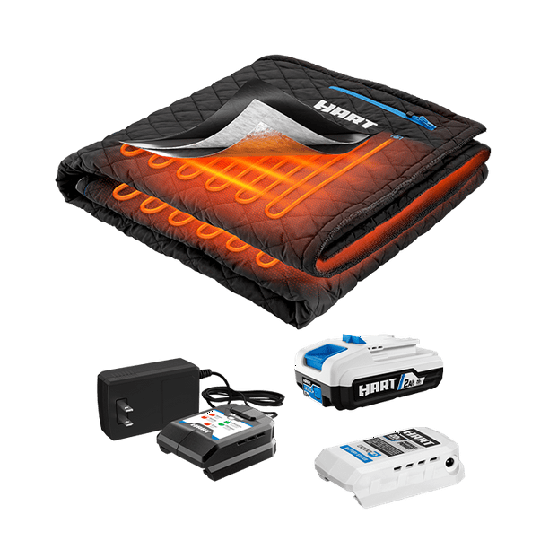HART 20Volt Cordless Heated Blanket Kit, Black