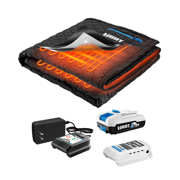 HART 20-Volt Cordless Heated Blanket Kit, Black