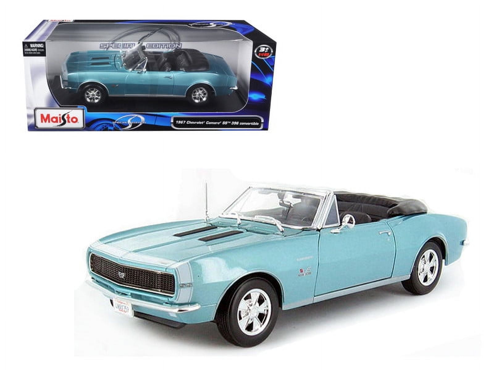 1968 Chevrolet Camaro Convertible Blue 1/18 Diecas - Walmart.com