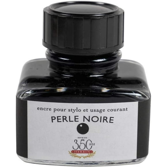 J. Herbin Stylo Plume Encre - 30 ml Embouteillé - Perle Noire