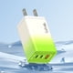 thumbnail image 5 of Cargador rápido de puerto múltiple QC3.0 LED de 65W con efecto degradado, verde, 5 of 6