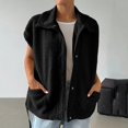 thumbnail image 2 of CharmCyan Women’s Fleece Vest with Snap Button Front Sleeveless Jacket Casual Stand Collar Lightweight Outerwear for Everyday Wear Black XL, 2 of 2