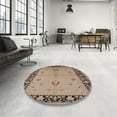 thumbnail image 4 of Ahgly Company Machine Washable Indoor Round Industrial Modern Sienna Brown Area Rugs, 3' Round, 4 of 7