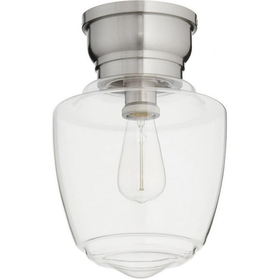 1 Light Flush Mount in Transitional Style 9 inches Wide By 13.5 inches High-Satin Nickel Finish Bailey Street Home 183-Bel-2811020